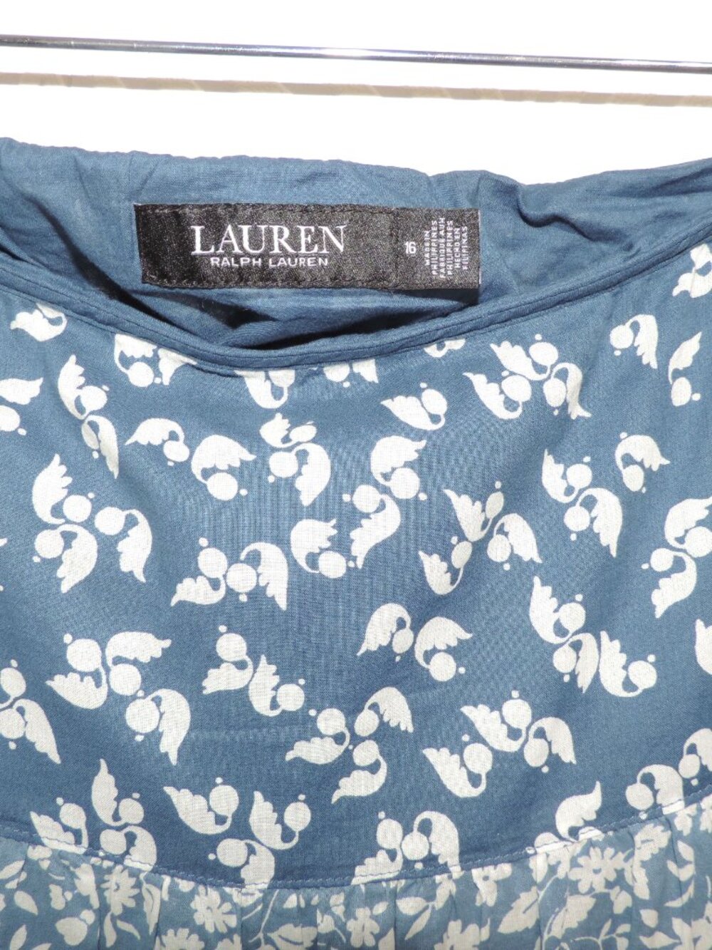 New RALPH LAUREN Patchwork Floral Voile Tiered Skirt sz 16 NWT Blue and Cream - Picture 9 of 16